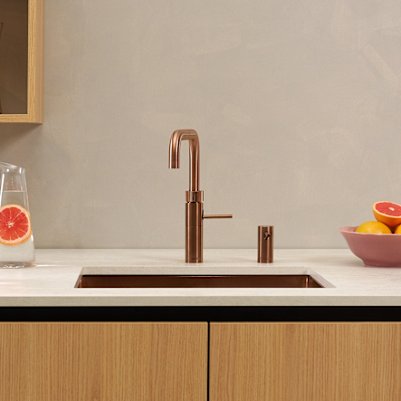 Fusion Square Rose Copper boiling water kitchen tap