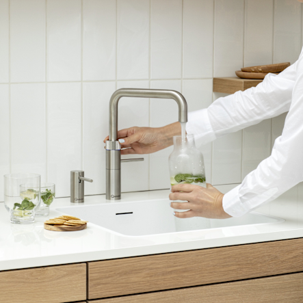 Fusion Square Stainless Steel kitchen boiling water tap