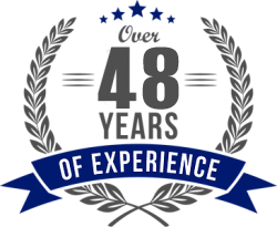 Over 48 years of kitchen industry experience badge