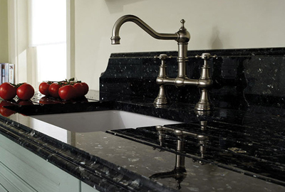 Natural granite kitchen worktop with unique pattern