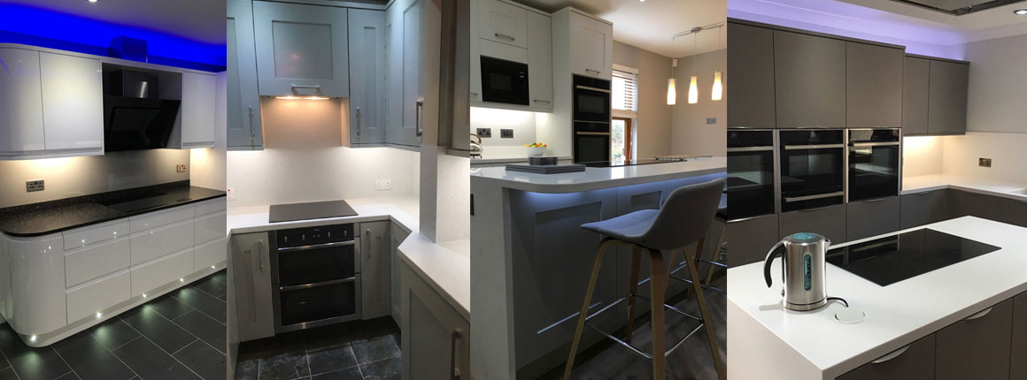 Modern kitchen appliances installed to replace old energy inefficient appliances.