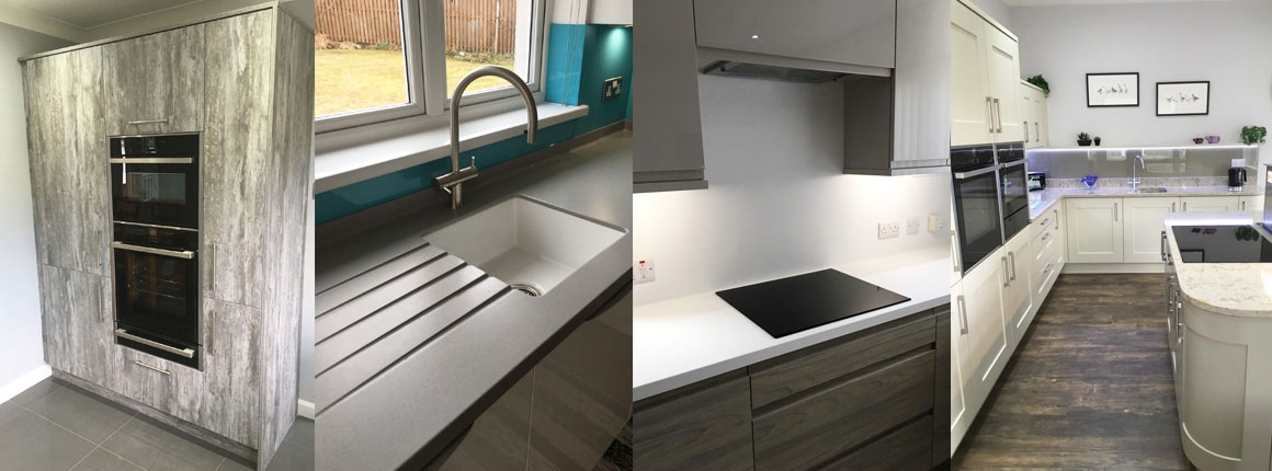 Updated kitchen cabinets, cupboard doors, and worktops improving kitchen functionality.
